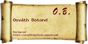 Osváth Botond névjegykártya